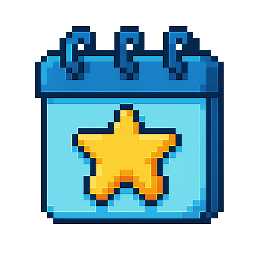 Calendário pixel art